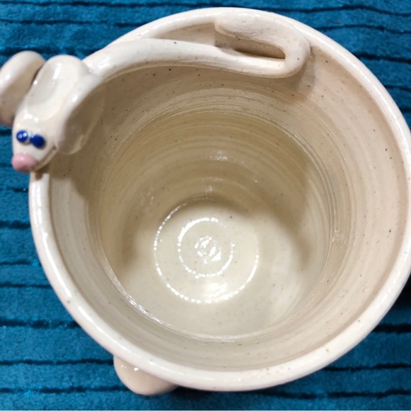 🆕 Francine Zajac Handmade Studio Pottery Art 3D Whimsical Cat & Mouse Clay Mug - Picture 11 of 14